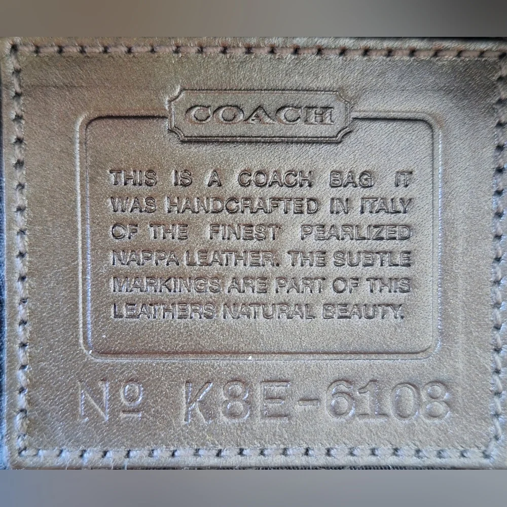Vintage Coach Italy Leather Mini Bag Cashin Nappa Boxy Metallic Pewter NEW Rare